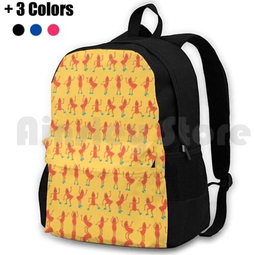 Dancing Sausage Outdoor Hiking Backpack Waterproof Camping Travel Sausage Dancing Cute Funny Humorous Fun Lively Young Fresh