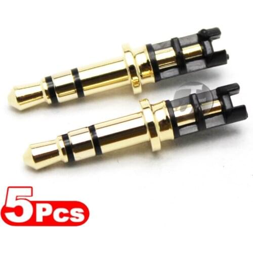 5pcs 3.5 audio 2/3 pole stereo headphone plug 6.3 mono plug jack metal head connector repair for phone MP3microphone accessories