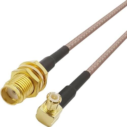 SMA Female Bulkhead Jack to MCX Male Plug Right Angle 90 Degrees RF Coaxial RG316 Cable Connector Low Loss RG316 Pigtail Wire