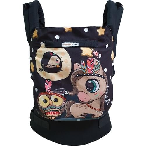 SolomomBaby Cute Horse black Ergonomic Kangaroo