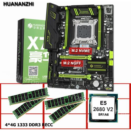 Quality desktop hardware supplier HUANAN ZHI X79 motherboard with M.2 slot RAM 16G(4*4G) DDR3 RECC CPU Xeon E5 2680 V2 2.8GHz