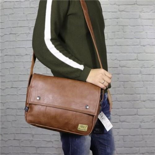 Threebox Korean Fashion Mens Shoulder Bag Outdoor Sports Cross-body Mens Sling Bag Leather Men Messenger Bags Brand Design New