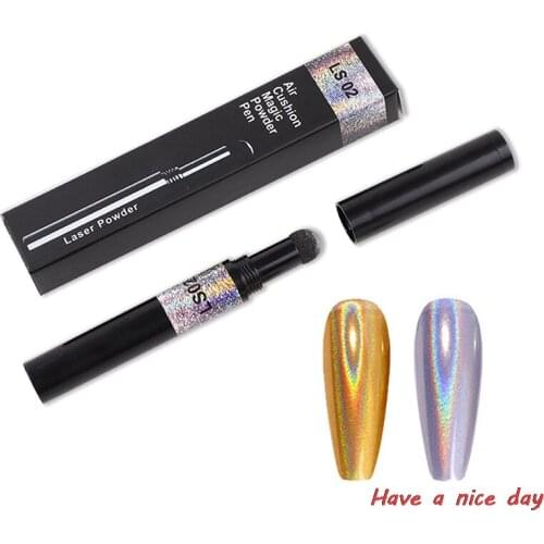1pc Nail Air Cushion Magic Pen Solid Aurora Powder Mirror Effect DIY Nail Art Decor