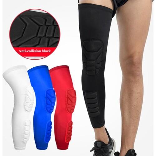 1~2Pcs Women Men Kids Teens Honeycomb Long Sport Knee Pads Basketball Leg Sleeve Crashproof Gym Leg Warmers Kneepads YL0141