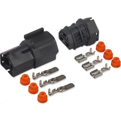 100 sets Male and Female 3 Pin/way 6.3mm excavator throttle motor plug,throttle positioner plug connector for Komatsu PC200-5/6