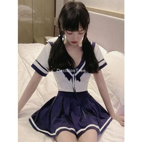 2021 japanese school uniforms anime cosplay suit short sleeve tops+skirt preppy style students uniform girl cosplay costumes