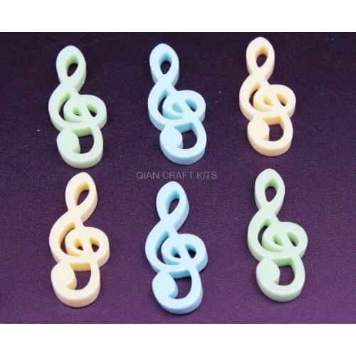 250pcs medium 20mm Music Notes Flatback Resin Cabochons mix color