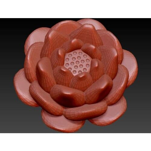 Lotus flower 3d model for cnc machine in STL file format