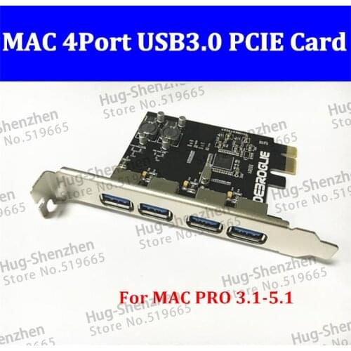 4 Ports USB3.0 6G PCI Express Controller Card PCI-e to USB 3.0 converter adapter card Adapter Board for Mac Pro