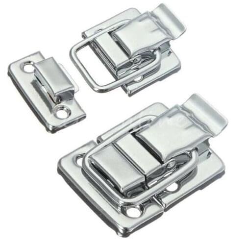 5Pcs Silver Fastener Toggle Latches Catch Chest Suitcase Boxes Buckles Trunk Lock