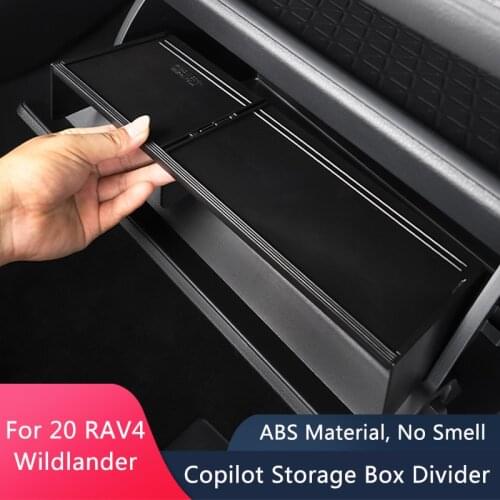 QHCP Car Storage Box Glove Interval Box Central Passenger Copilot Organizer Stowing Tidying Fits For Toyota RAV4 Wildlander 2020