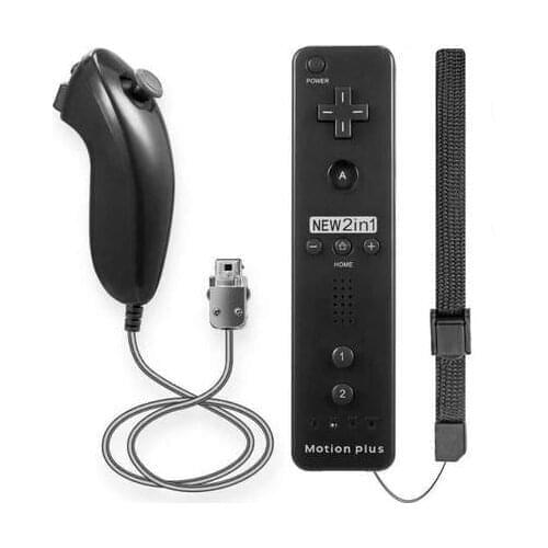 10sets Wireless Remote White Black 2 in 1 Gamepad Controller For Nintend Wii Built in Motion Plus For Nintend Wii Remote