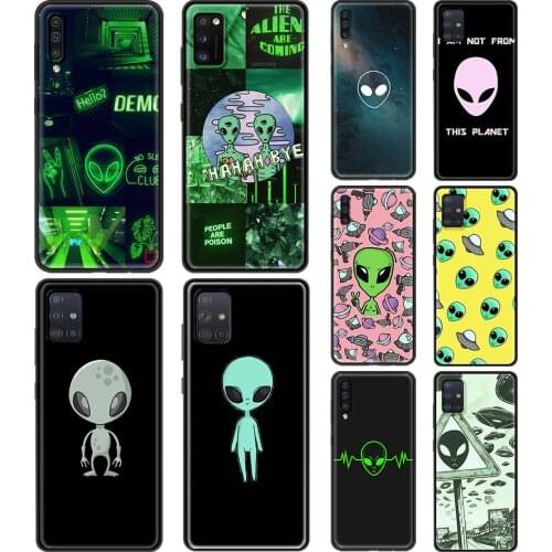 Phone Case for Samsung A12 A50 A70 A21S A71 A51 A01 A11 A02S A21 A31 A41 Silicone TPU Coque Aesthetics Cute Cartoon alien space
