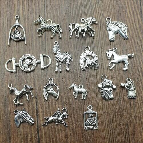 Designer Charms Horse Antique Silver Color Horse Pendant Charms Horse Head Charms For Jewelry Making Bracelet Charms