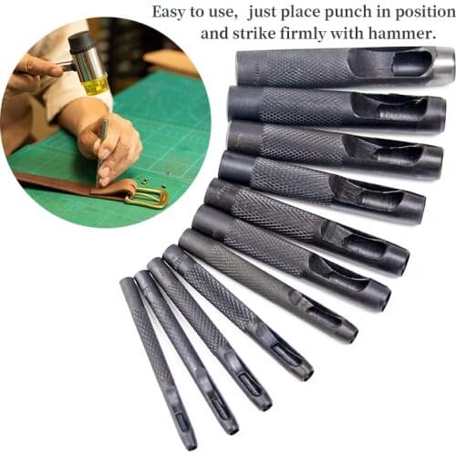 1 Pcs Round Leather Belt Hole Puncher 1.0mm-24mm Leather Craft Tools Metal Punch Kit for Watch Band Hollow Clothing Canvas
