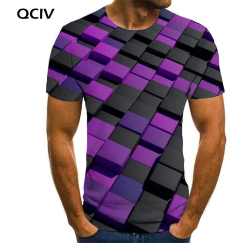QCIV Brand Geometry T-shirt Men Pattern Shirt Print Creativity Funny T shirts Harajuku Anime Clothes Mens Clothing Punk Rock