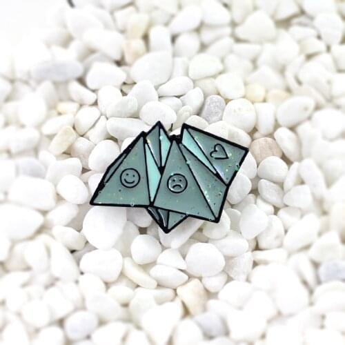 Fortune Teller Enamel Pin Origami Art Enamel pins Creative origami brooch joy sadness love Memory childhood Souvenir brooches