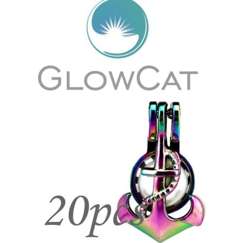 GLOWCAT 20x CC656 Rainbow Colors Anchor Beads Cage Jewelry Making Essential Oil Diffuser Pearl Cage Locket Pendant