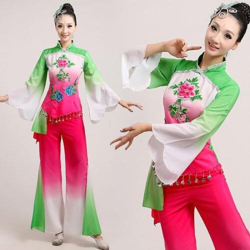Hot Sale New Ancient Plus Size Yangko Dress Traditional Chinese Dance Costumes Oriental Dance Costumes