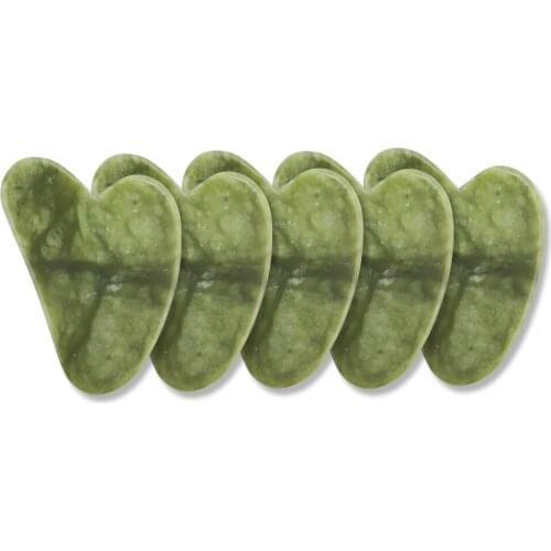 5pcs Rose Quartz Jade Stone Heart-shaped Gua Sha Scraper Massage Handmade Guasha Board Anti Wrinkle Body Skin Care Tool For Gift