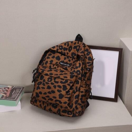 Preppy Style Fashion Women Zebra Leopard Pattern Printing Backpack Casual Students Ladies Large Capacity Knapsacks