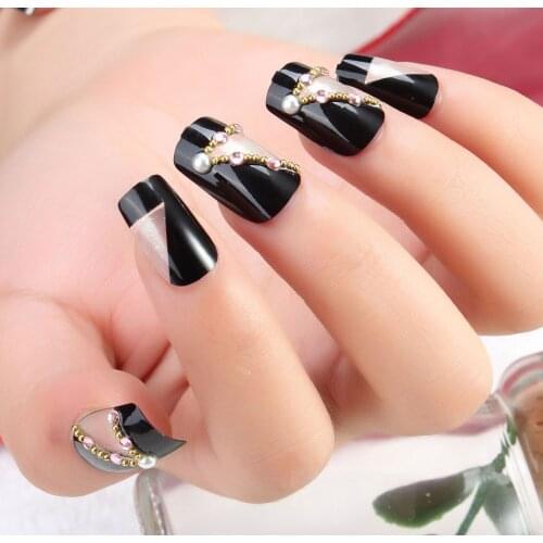 24pcs False Nails Short Full Cover Finger Nail Design DIY Fake Fingernails Artificial Nail Art Tips