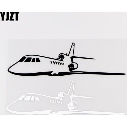 YJZT 16.4X4.5CM Vinyl Car Sticker Decals Funny Airliner Art Decor Aircraft Black / Silver 10A-0043