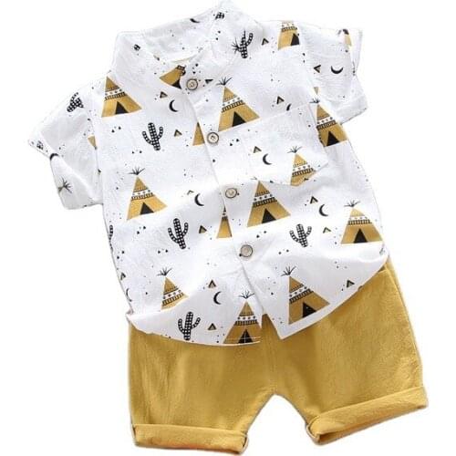 New Baby Boy Cotton Out Clothes Summer Children Cartoon Printed T Shirts Shorts 2Pcs/sets Infant Kids Fashion Toddler Tracksuits