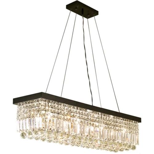 NEW Modern Crystal Chandelier for dining room Rectangle Crystal Pendant Chandelier Luxury lamp L1500xW200xH1000mm