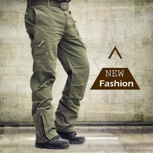 New Mens Fashion Casual Pants Mens Casual Military Cargo Pants Plus Size 29-38 Y13026