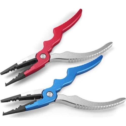 New Aluminum Alloy Fishing Pliers Split Ring Cutters Fishing Holder Tackle With Sheath & Retractable Tether Combo Hooks Remover