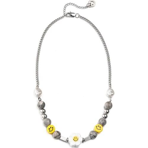 Stainless Steel Hip Hop Fashion Delicate Women Smiley Face Funny Pendant Necklace Jewelry Gift For Him