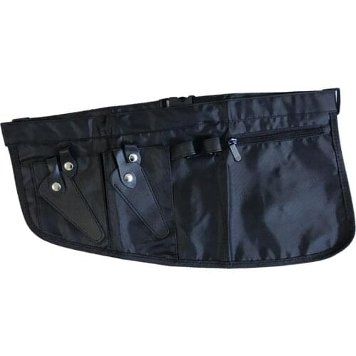 Professional Hair Barber Waist Bag Salon Pouch Makeup Bag for Scissors Black