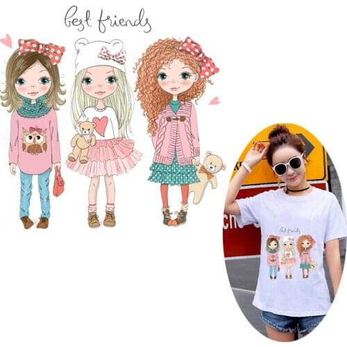 Pulaqi Modern Lady Club Girl Iron-On Transfers Patches On Clothing Cartoon Heat Thermal Transfer For DIY Clothes Applique Decor