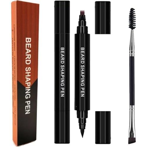 Beard Filler Pen With Beard Brush Beard Fast Camouflage Waterproof Grower Beard Define Patchy Beards For Men