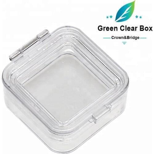 Dental gold crown and bridge materials 2 inch denture box clear plastic crown boxes