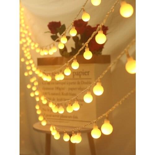 Battery Operated Globe String Lights Starry Fairy Lights Indoor Decorative Holiday Lighting for Home Bedroom Bar Christmas Party