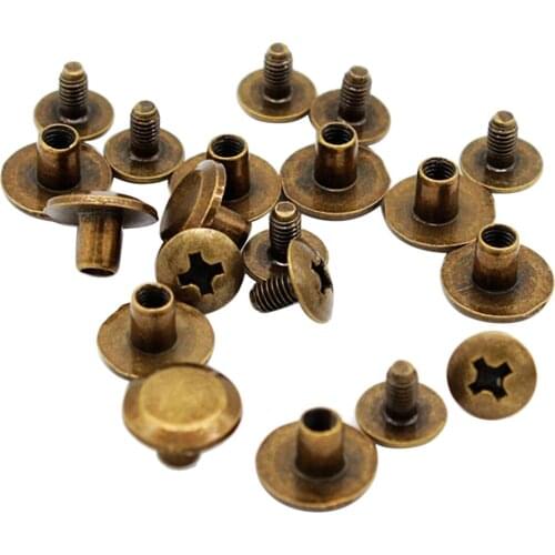 10Pcs High Quality Alloy Binding Screws Nail Rivets Studs For DIY Art Crafts Clothes Making 10 X 5mm, Durable