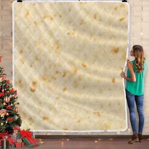 Funny Food Burritos Tortilla 3D Printed Soft Throw Plush Sherpa Fleece Blanket