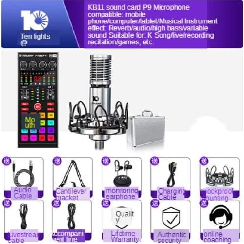 Sound Mixer Board Special Effects For Live Streaming Sound Effect Audio Mixer Voice Changer KB11 Live Sound Card With Multiple