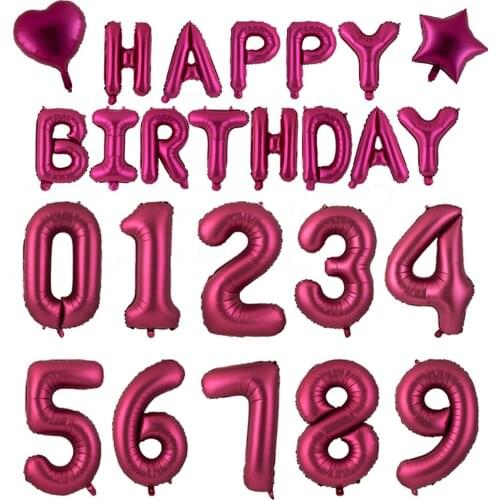 1pcs 40inch Wine Red Giant Number Foil Balloons 1 2 3 4 5 6 7 8 9 18 Year Birthday Wedding Engagement Party Decor Globos Kids