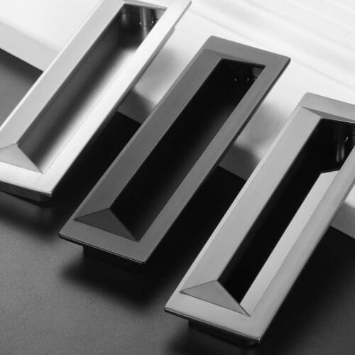 1pc Zinc Alloy Pull Handle for Kitchen Cabinet Wardrobe Drawer Door Hidden Handles Slotted 96mm/128mm