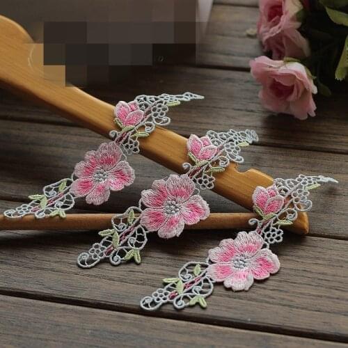 2 Pcs Water-Soluble Patch Rose Diy Hand-Stitched Patch For Wedding Dress Decoration Clothing Accessories