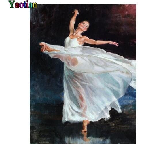 5D Diy Diamond Painting Ballet Dancing Girl Full Square Drill Cross Stitch Diamond Embroidery Mosaic Rhinestone Picture for Home