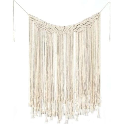 95 * 180cm Macrame Tapestry Cotton Woven Hand Woven Wedding Window Background Door Curtains For Room Tapestry Bohemian Divi B2E0