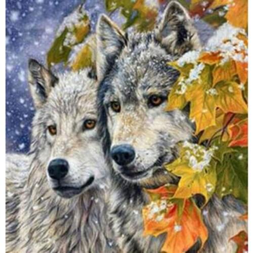 Diamond Painting 5D DIY Animal Painting Forest Wolf Beauty Picture Square/Round Diamond Cross Stitch Decorative Painting TX225