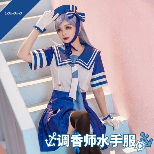 Anime! Identity V Vera Nair Oceangoing Voyage Day Sailor Suit Uniform Cosplay Costume Halloween Party Outfit For Women 2021 NEW