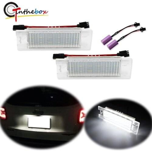 Gtinthebox Error Free 12V 6000K White LED Car License Plate Number Lights For 2015-up Jeep Renegade, For 2016-up Fiat 500X SUV