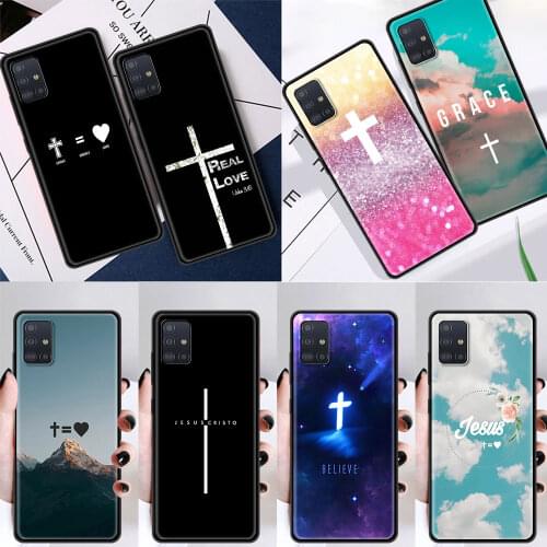 Case Funda For Samsung Galaxy A51 A71 A50 A21s A70 A10 A20e A30 A40 A31 A41 A11 A12 A02s Bible Jesus Christ Cross Cover Coque