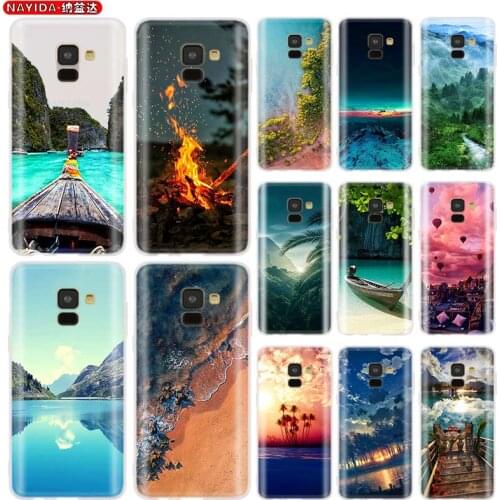 Phone Case for Samsung galaxy A30 A50 A90 5G A3 A5 A7 A8 2016 2017 A6 2018 Plus soft silicone Cases Nature Scenery Landscape